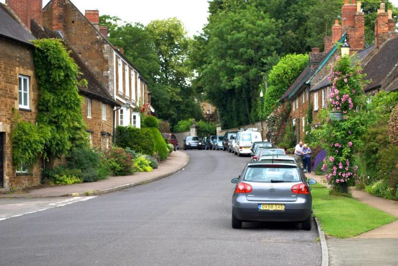 The lovely Adderbury village front gardens