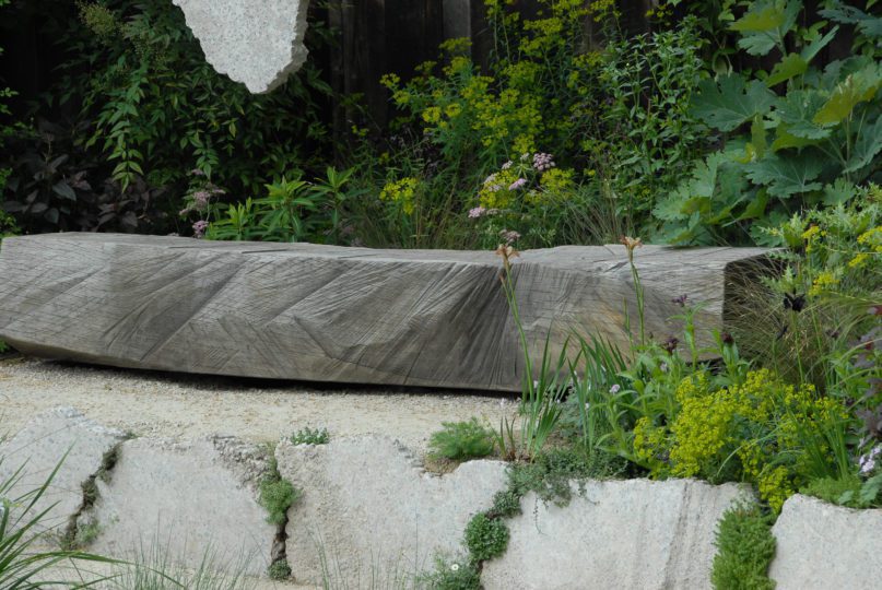 Fabulous bench in the Samaritans’ Listening Garden by Darren Hawkes